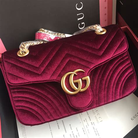 gucci marmont velvet red bag|gucci marmont price increase.